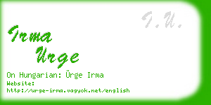 irma urge business card